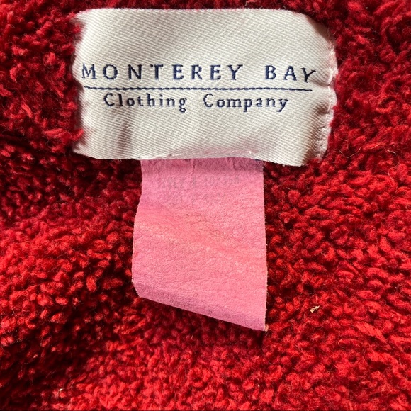 Vintage Monterey Bay Cherry Red Teddy Style Cotton Oversized Jacket Size 8 - Picture 7 of 8